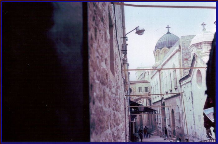 The Via dolorosa continues down this street under the Ecce Homo Arch